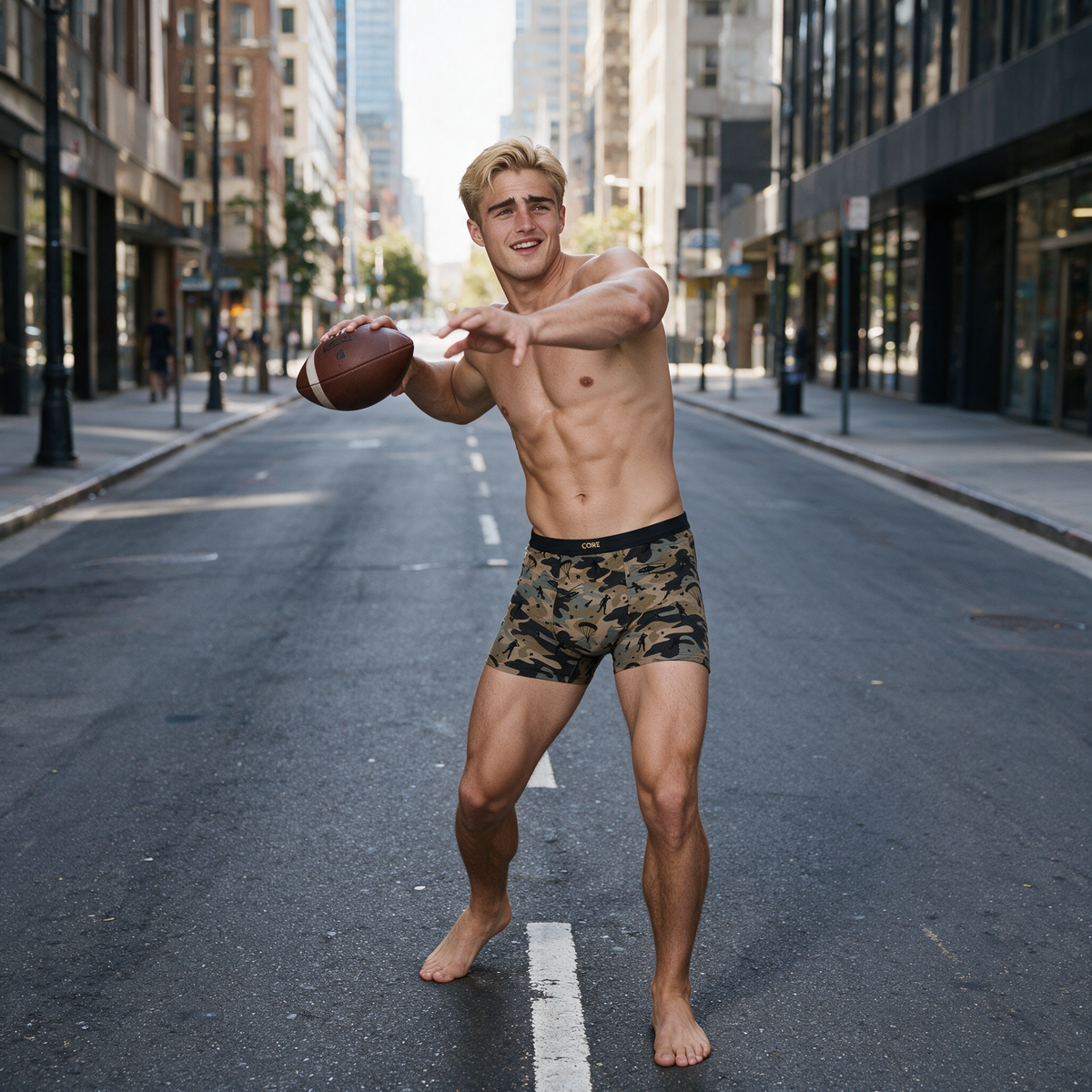 CORE Modal Boxer Briefs, Camo Military, 5-Pack